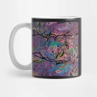 Girly Graffiti - Paint Pour Art - Unique and Vibrant Modern Home Decor for enhancing the living room, bedroom, dorm room, office or interior. Digitally manipulated acrylic painting. Mug